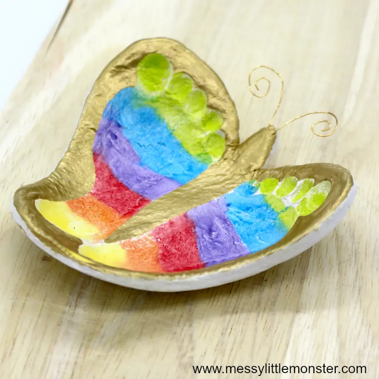 Clay Footprint Butterfly Ring Dish