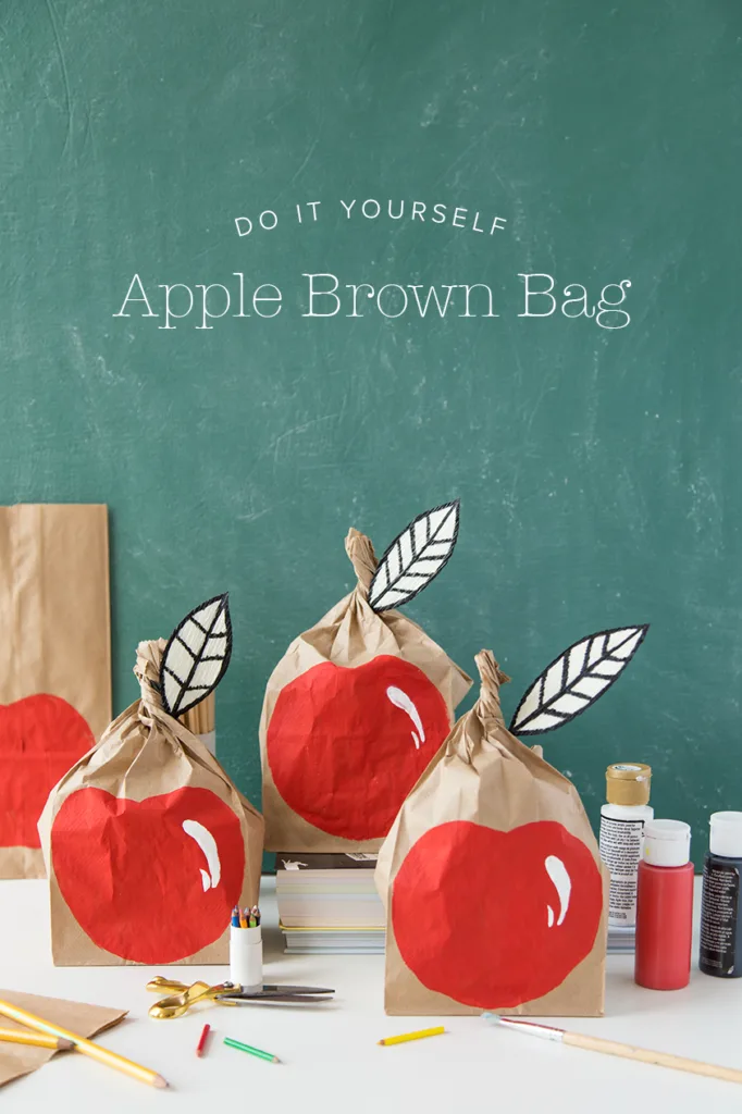 DIY Apple Paper Lunch Sack for Back to School