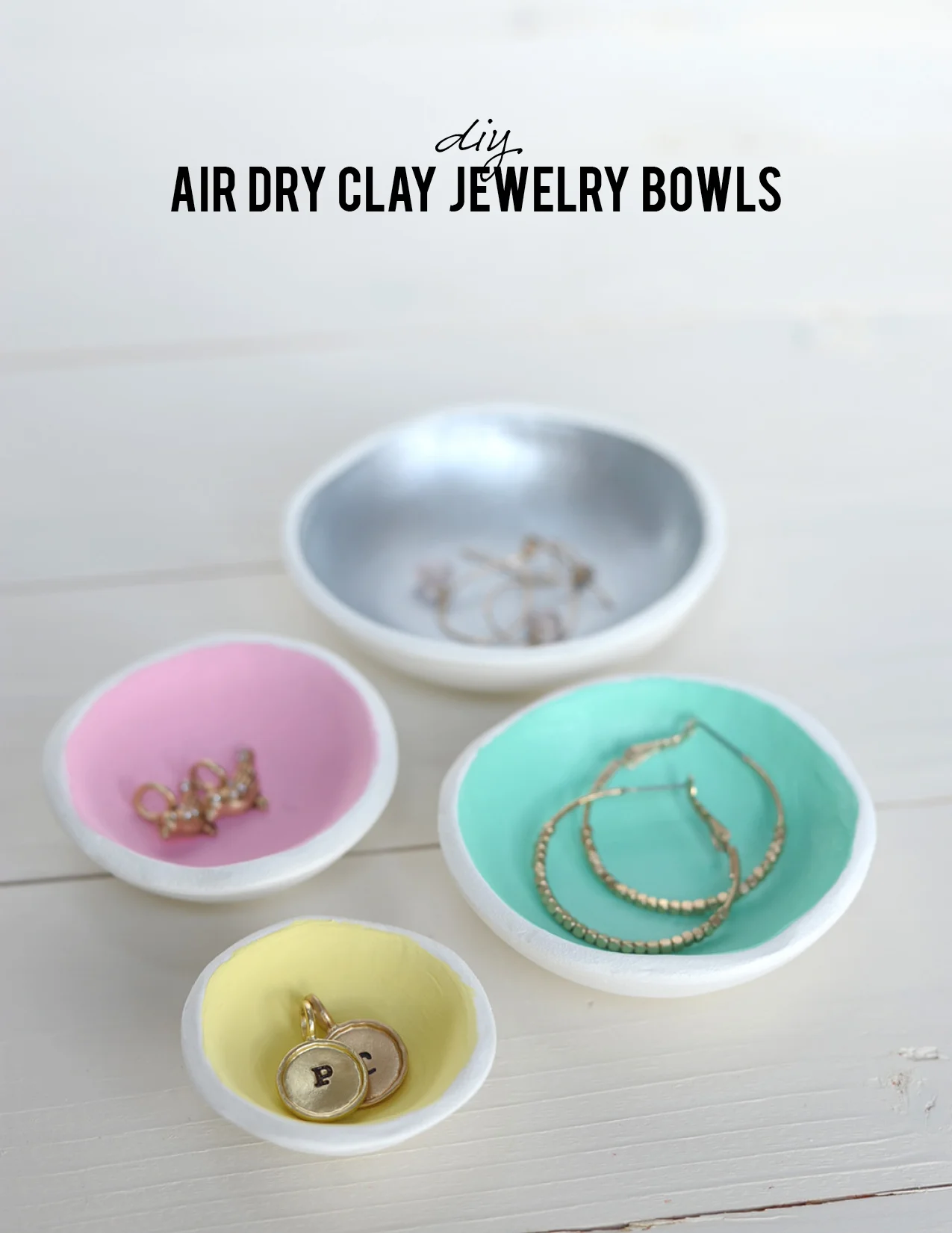 DIY Air Dry Clay Jewelry Bowls