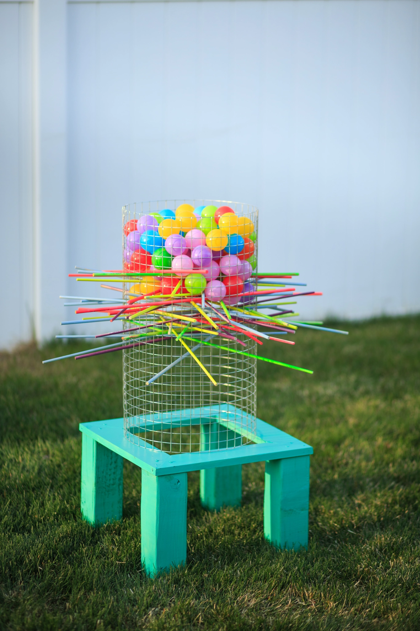 DIY Giant Kerplunk Backyard Game