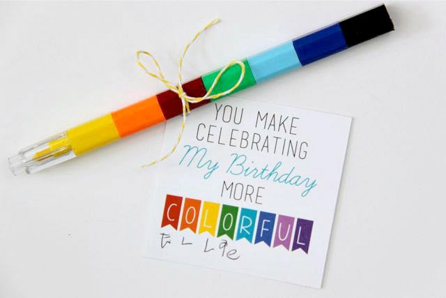 Colorful Crayon Printable Favor Tag