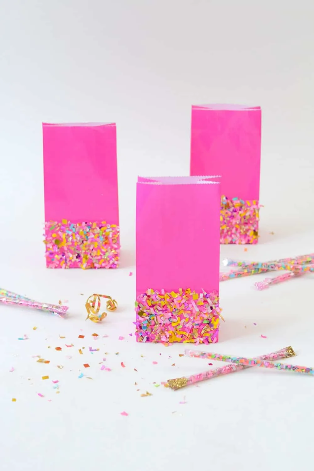 DIY Colorful Confetti Party Favor Bags