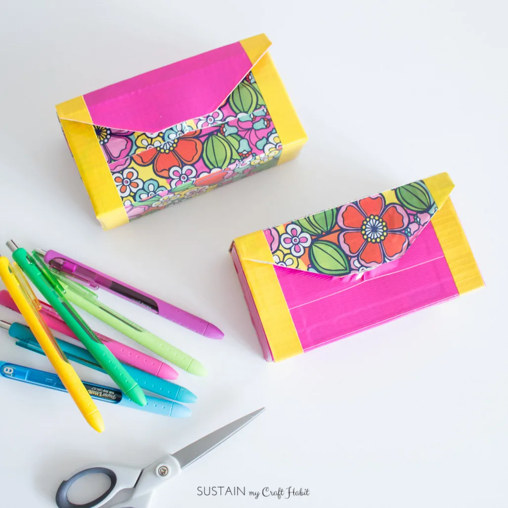 Upcycled Pencil Case using Duck Tape
