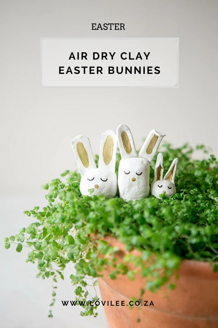 Air-Dry Clay Bunnies For Easter