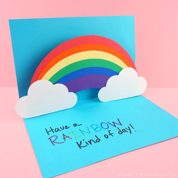 Easy Pop Up Rainbow Card Invite
