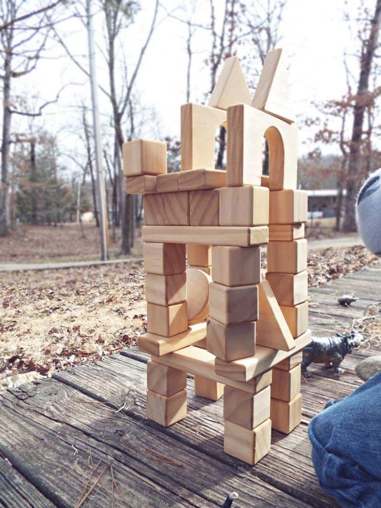 Handmade wooden play blocks from Etsy