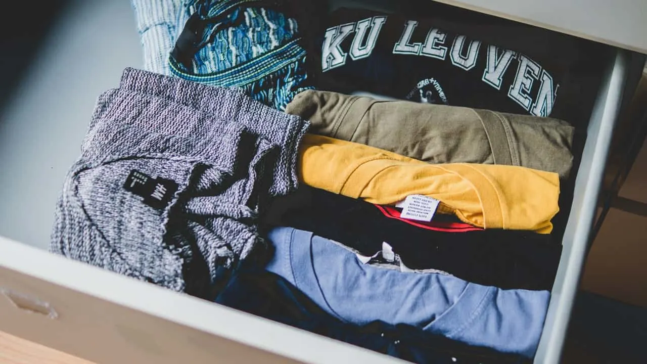 Clothes in drawer