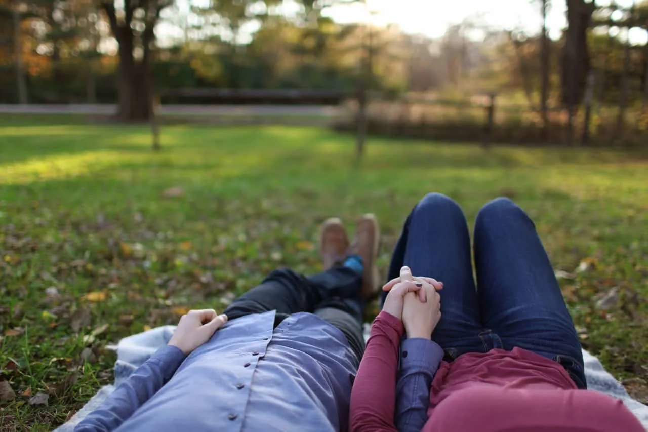 Couple holding hands