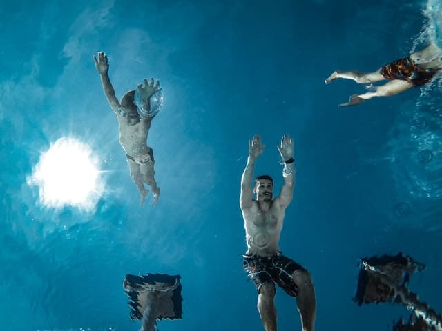Family swimming