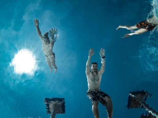 Family swimming