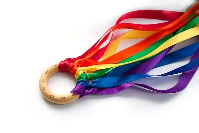Hand kite ribbon toy for toddlers or preschoolers