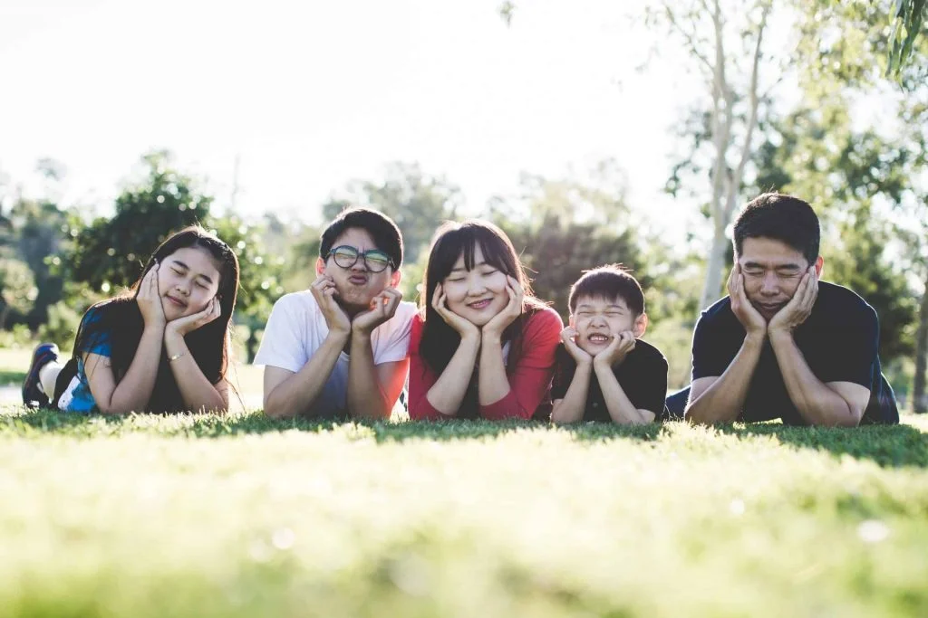 big family outside