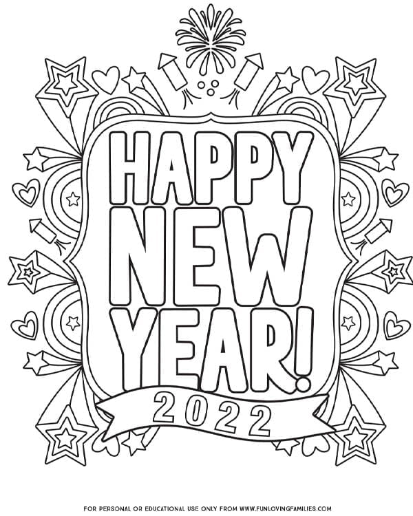 Free new year coloring pages 2021