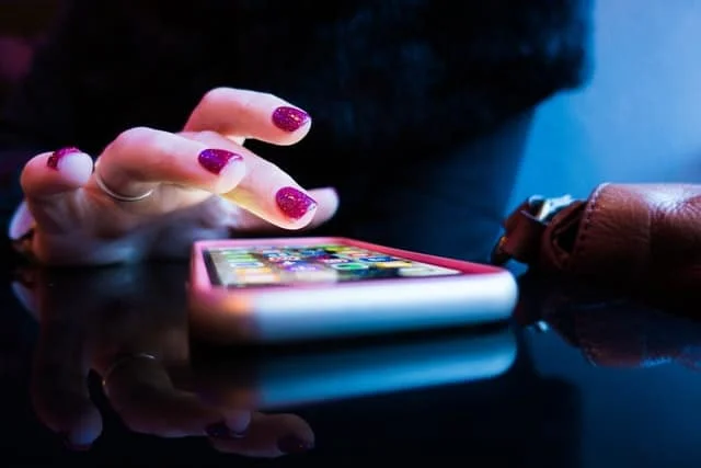 woman using phone