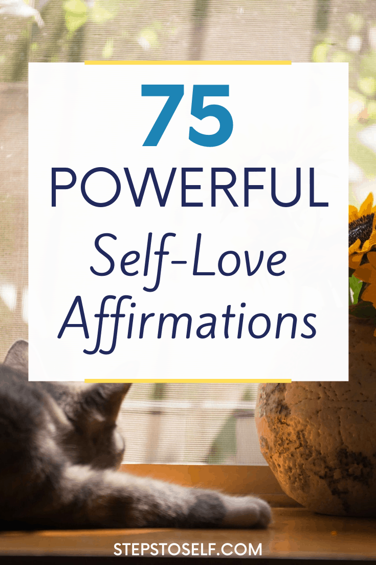 Self-love affirmations pin image