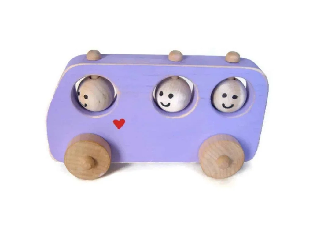 Toddler wooden bus toy