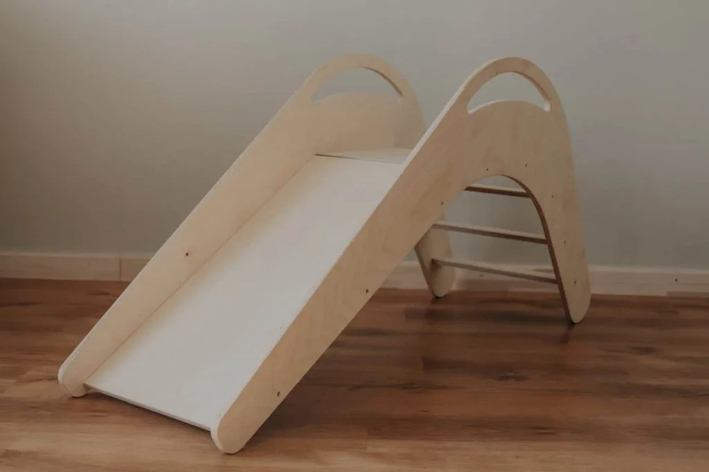 Wooden indoor slide for toddlers