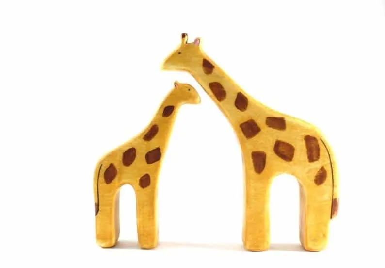 Handmade wooden animal toys from Etsy