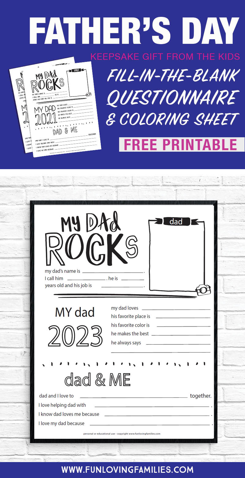 All About My Papi Kid Questionnaire INSTANT DOWNLOAD Fathers 