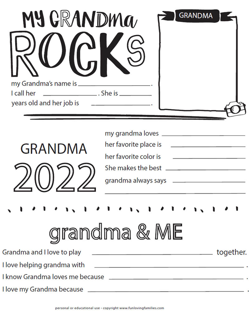 Mother's Day questionnaire for Grandma image