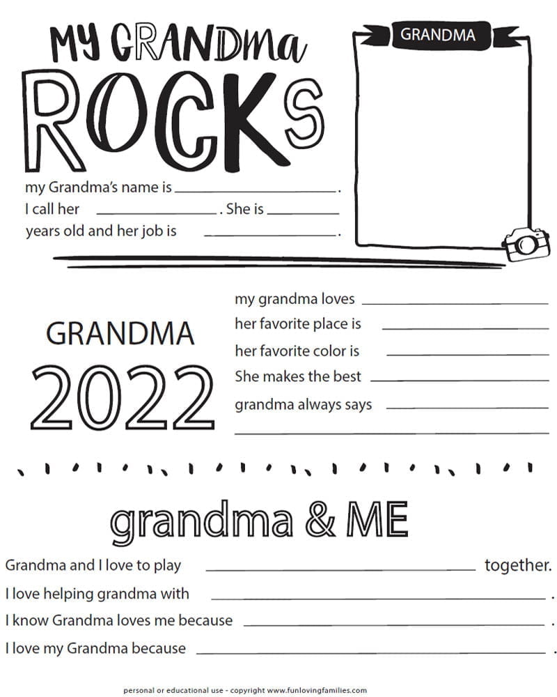 Mother's Day questionnaire for Grandma image