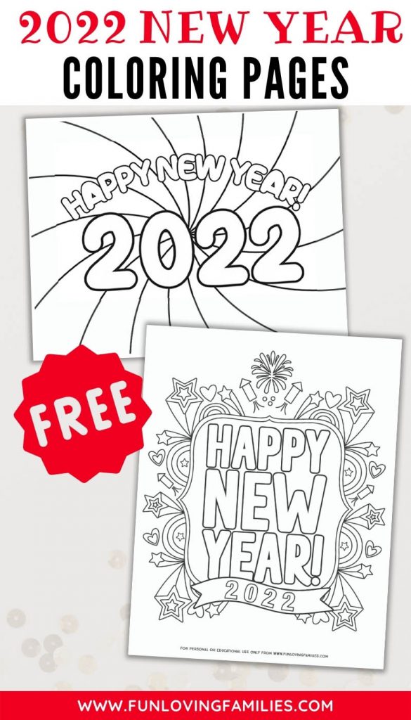 Printable happy new year coloring pages pinterest image
