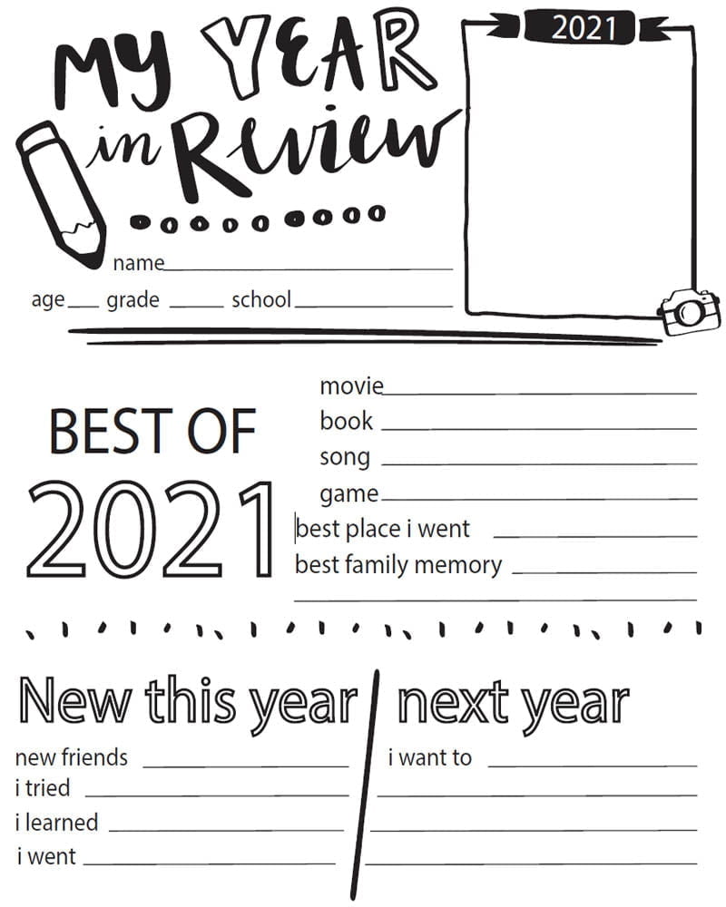 2022 Christmas Year In Review Template Free 2021 Year In Review Printable For Kids - Fun Loving Families